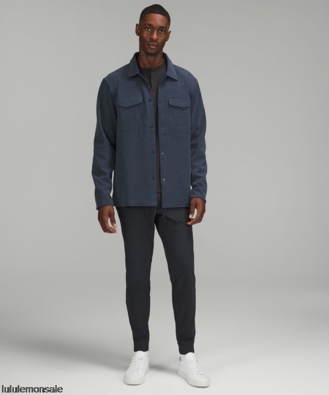 Lululemon Verkauf DELULU626 | Meliertes True Navy Gridliner Fleece-overshirt